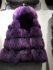 Fox fur vest with hood 1